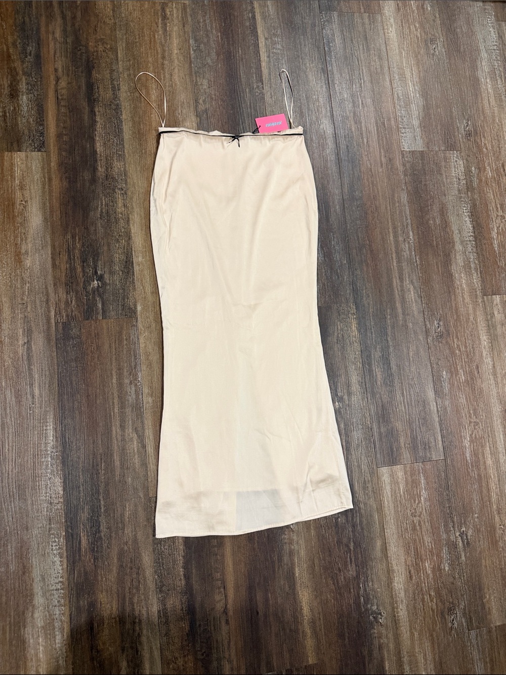 Edikted Cream Maxi Slip Skirt